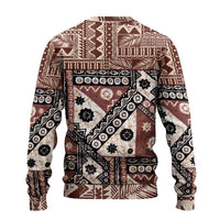 Brown Bula Fiji Ugly Christmas Sweater Unique Masi Tapa Pattern