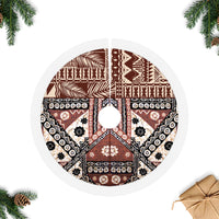 Bula Fiji Tree Skirt Unique Masi Tapa Pattern LT14 Fringed Tree Skirts Brown - Polynesian Pride
