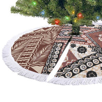 Brown Bula Fiji Tree Skirt Unique Masi Tapa Pattern LT14 - Polynesian Pride