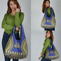 Fakaalofa Lahi Atu Niue Grocery Bag Siapo Pattern With Puakenikeni