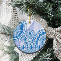 Niue Language Week Ceramic Ornament The Rock Coconut Crab - Siapo Blue Pastel