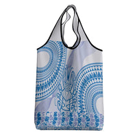 Niue Language Week Grocery Bag The Rock Coconut Crab - Siapo Blue Pastel