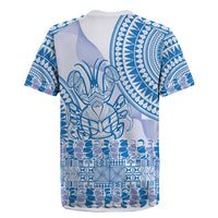 Niue Language Week Rugby Jersey The Rock Coconut Crab - Siapo Blue Pastel