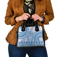 Niue Language Week Shoulder Handbag The Rock Coconut Crab - Siapo Blue Pastel LT14 - Polynesian Pride