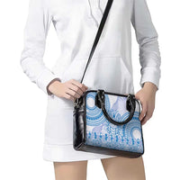 Niue Language Week Shoulder Handbag The Rock Coconut Crab - Siapo Blue Pastel LT14 - Polynesian Pride