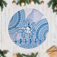 Niue Language Week Tree Skirt The Rock Coconut Crab - Siapo Blue Pastel LT14 Casual Blue - Polynesian Pride