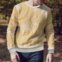 Niue Language Week Ugly Christmas Sweater The Rock Coconut Crab - Siapo Gold Pastel