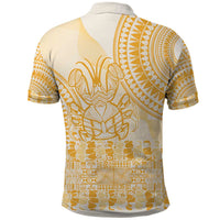 Niue Language Week Polo Shirt The Rock Coconut Crab - Siapo Gold Pastel
