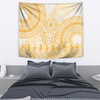 Niue Language Week Tapestry The Rock Coconut Crab - Siapo Gold Pastel LT14 - Polynesian Pride