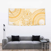 Niue Language Week Tapestry The Rock Coconut Crab - Siapo Gold Pastel LT14 - Polynesian Pride
