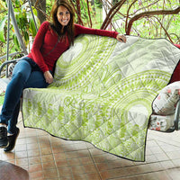 Lime Green Niue Language Week Quilt The Rock Coconut Crab - Siapo Pattern LT14 - Polynesian Pride