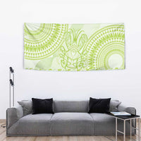 Lime Green Niue Language Week Tapestry The Rock Coconut Crab - Siapo Pattern LT14 - Polynesian Pride