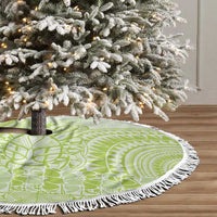 Lime Green Niue Language Week Tree Skirt The Rock Coconut Crab - Siapo Pattern LT14 - Polynesian Pride