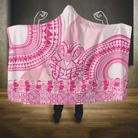 Pink Niue Language Week Hooded Blanket The Rock Coconut Crab - Siapo Pattern LT14 - Polynesian Pride
