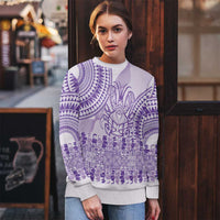 Purple Niue Language Week Ugly Christmas Sweater The Rock Coconut Crab - Siapo Pattern LT14 - Polynesian Pride