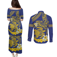 Te Vaiaho o te Gagana Tokelau Couples Matching Puletasi and Long Sleeve Button Shirt Polynesian Turtle - Malo Ni!