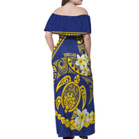 Te Vaiaho o te Gagana Tokelau Family Matching Off Shoulder Maxi Dress and Hawaiian Shirt Polynesian Turtle - Malo Ni!