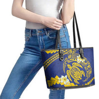 Te Vaiaho o te Gagana Tokelau Leather Tote Bag Polynesian Turtle - Malo Ni!
