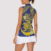 Te Vaiaho o te Gagana Tokelau Women Sleeveless Polo Shirt Polynesian Turtle - Malo Ni!