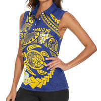 Te Vaiaho o te Gagana Tokelau Women Sleeveless Polo Shirt Polynesian Turtle - Malo Ni!