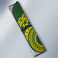 Avaiki Cook Islands Rugby Auto Sun Shade Kuki Airani Tatau Green LT14 - Polynesian Pride