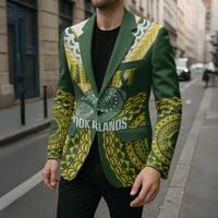Custom Avaiki Cook Islands Rugby Blazer Kuki Airani Tatau Green LT14 - Polynesian Pride