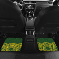 Custom Avaiki Cook Islands Rugby Car Mats Kuki Airani Tatau Green LT14 Set 2pcs - Back Green - Polynesian Pride