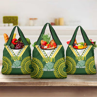 Avaiki Cook Islands Rugby Grocery Bag Kuki Airani Tatau Green LT14 3-pack One Size Green - Polynesian Pride