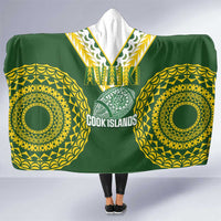 Avaiki Cook Islands Rugby Hooded Blanket Kuki Airani Tatau Green LT14 One Size Green - Polynesian Pride