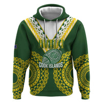 Custom Avaiki Cook Islands Rugby Hoodie - Kuki Airani Tatau Green LT14 Pullover Hoodie Green - Polynesian Pride