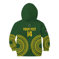 Custom Avaiki Cook Islands Rugby Kid Hoodie Kuki Airani Tatau Green LT14 - Polynesian Pride