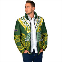 Custom Avaiki Cook Islands Rugby Padded Jacket Kuki Airani Tatau Green LT14 - Polynesian Pride