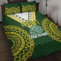 Avaiki Cook Islands Rugby Quilt Bed Set Kuki Airani Tatau Green LT14 Green - Polynesian Pride