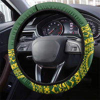 Avaiki Cook Islands Rugby Steering Wheel Cover Kuki Airani Tatau Green LT14 - Polynesian Pride