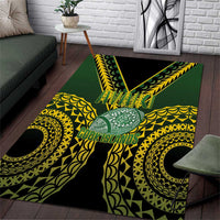 Avaiki Cook Islands Rugby Area Rug Kuki Airani Tatau Black LT14 Black - Polynesian Pride