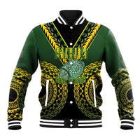 Custom Avaiki Cook Islands Rugby Baseball Jacket Kuki Airani Tatau Black LT14 Unisex Black - Polynesian Pride