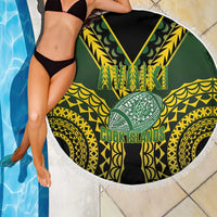 Avaiki Cook Islands Rugby Beach Blanket Kuki Airani Tatau Black LT14 - Polynesian Pride