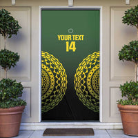 Custom Avaiki Cook Islands Rugby Door Cover Kuki Airani Tatau Black LT14 Black - Polynesian Pride