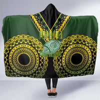 Avaiki Cook Islands Rugby Hooded Blanket Kuki Airani Tatau Black LT14 One Size Black - Polynesian Pride
