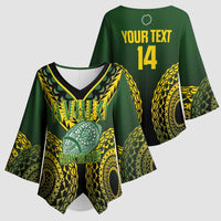 Custom Avaiki Cook Islands Rugby Kimono Sleeve Blouse Kuki Airani Tatau Black LT14 - Polynesian Pride