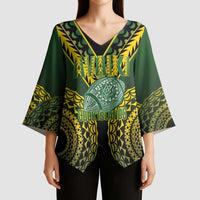 Custom Avaiki Cook Islands Rugby Kimono Sleeve Blouse Kuki Airani Tatau Black LT14 - Polynesian Pride