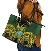 Avaiki Cook Islands Rugby Leather Tote Bag Kuki Airani Tatau Black LT14 - Polynesian Pride