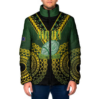 Custom Avaiki Cook Islands Rugby Padded Jacket Kuki Airani Tatau Black LT14 Men Black - Polynesian Pride