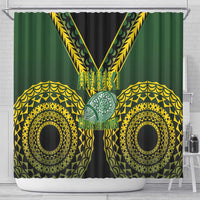 Avaiki Cook Islands Rugby Shower Curtain Kuki Airani Tatau Black LT14 - Polynesian Pride