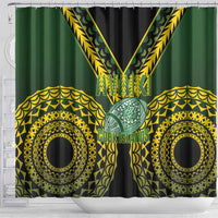 Avaiki Cook Islands Rugby Shower Curtain Kuki Airani Tatau Black LT14 - Polynesian Pride