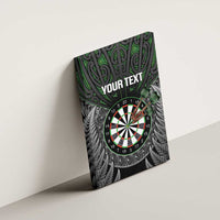 Personalised New Zealand Darts Canvas Wall Art Dartboard Maori Fern Puhoro Art
