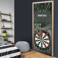 Personalised New Zealand Darts Door Cover Dartboard Maori Fern Puhoro Art - Polynesian Pride
