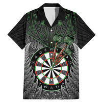 Personalised New Zealand Darts Family Matching Mermaid Dress and Hawaiian Shirt Dartboard Maori Fern Puhoro Art