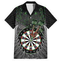 Personalised New Zealand Darts Family Matching Summer Maxi Dress and Hawaiian Shirt Dartboard Maori Fern Puhoro Art