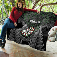 Personalised New Zealand Darts Quilt Dartboard Maori Fern Puhoro Art